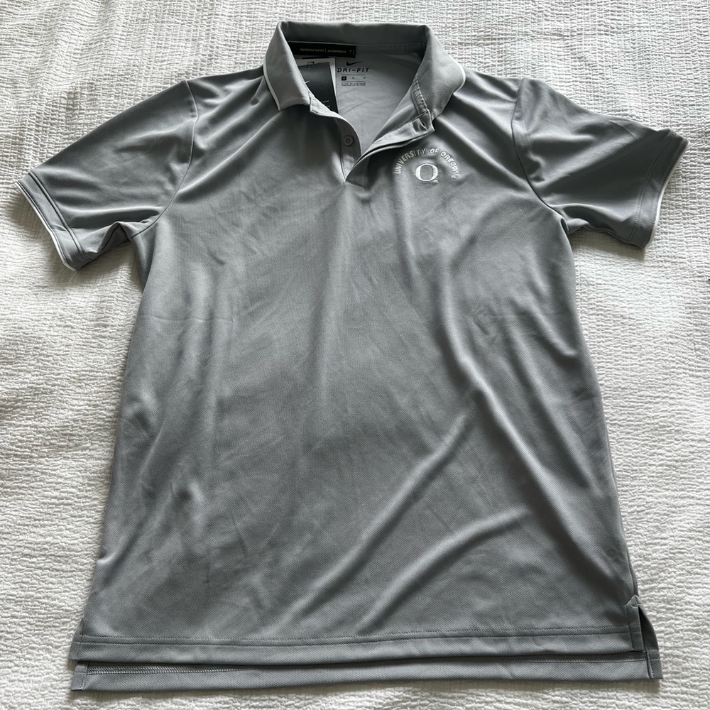 NWT Mens Nike University if Oregon Grey Polo